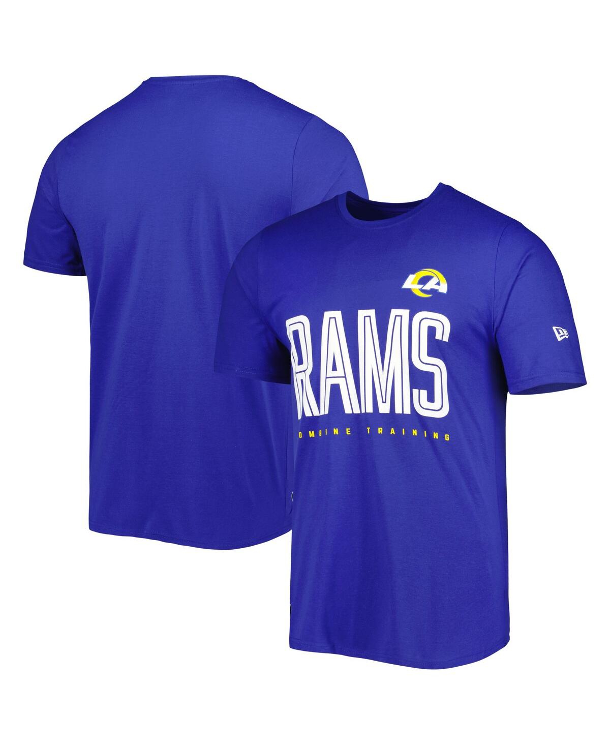 Shop New Era Men's  Royal Los Angeles Rams Combine Authentic Training Huddle Up T-shirt