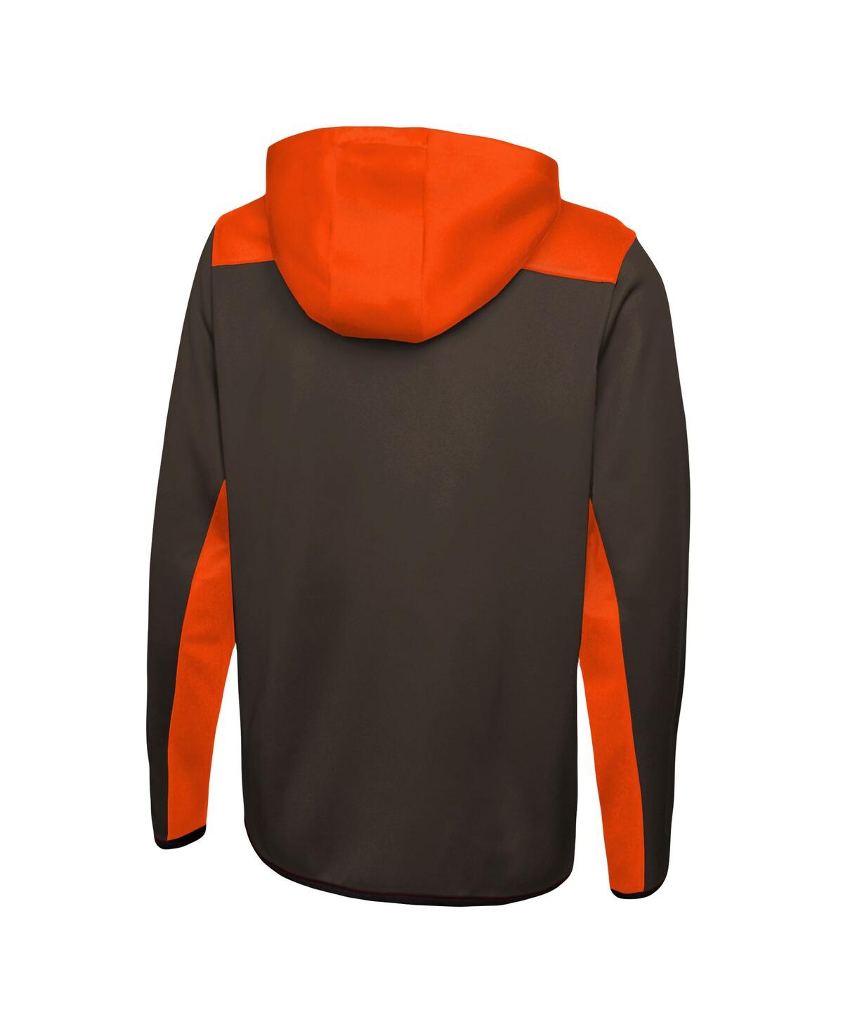 NEW ERA MEN'S NEW ERA BROWN CLEVELAND BROWNS COMBINE AUTHENTIC HARD HITTER PULLOVER HOODIE 