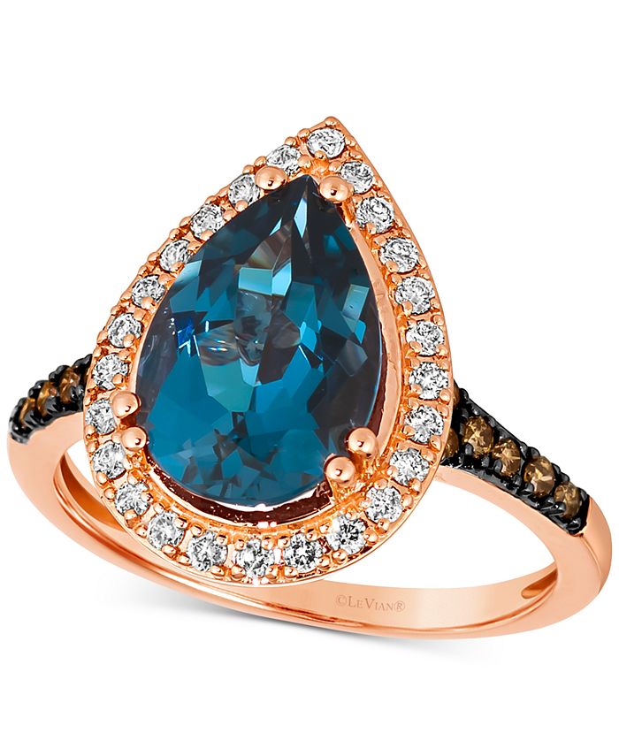 Engagement Rings for women 14K Rose Gold Diamond Ring Ocean Wave