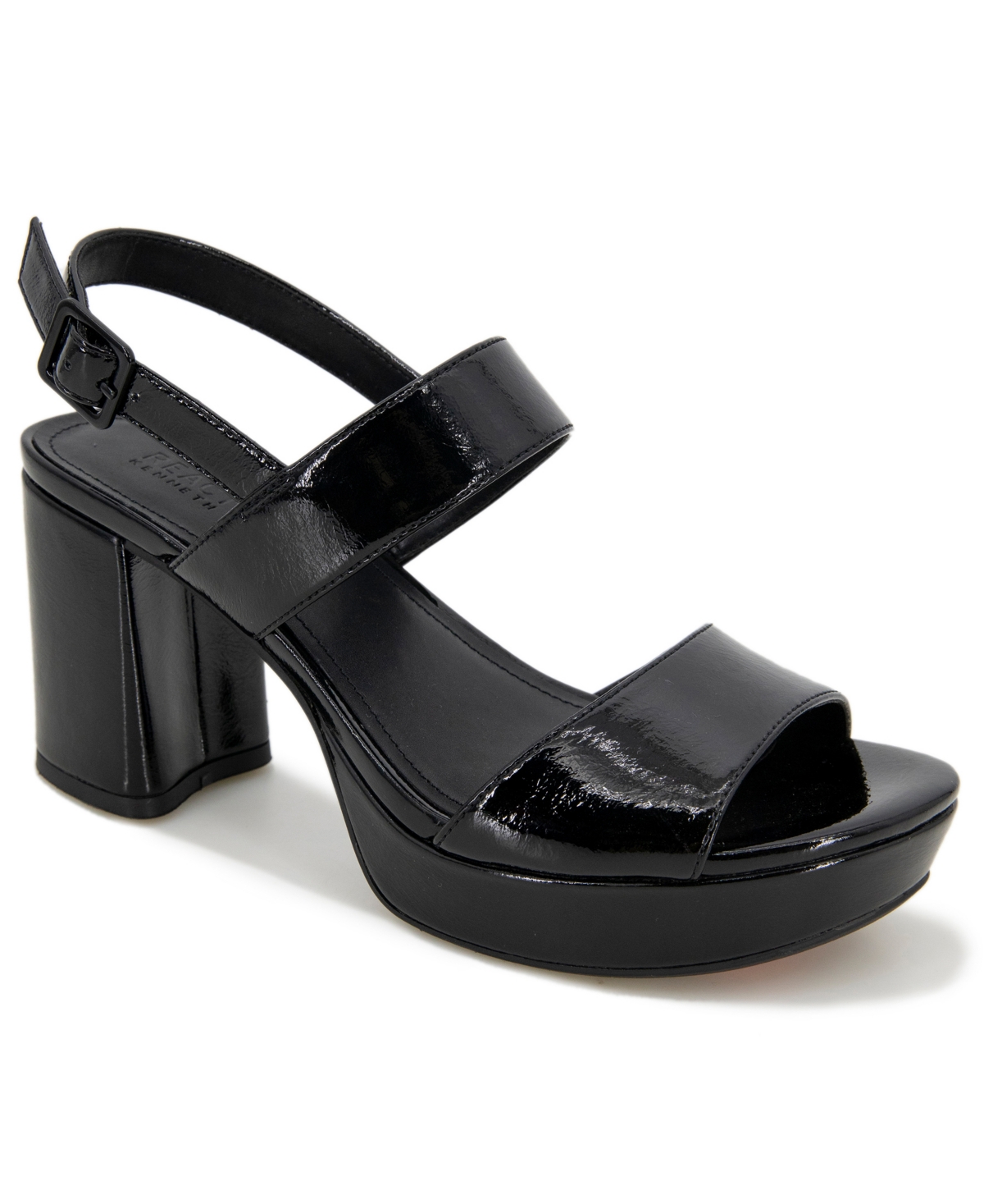 Shop Kenneth Cole Reaction Women's Reebeka Platform Sandals In Black Patent