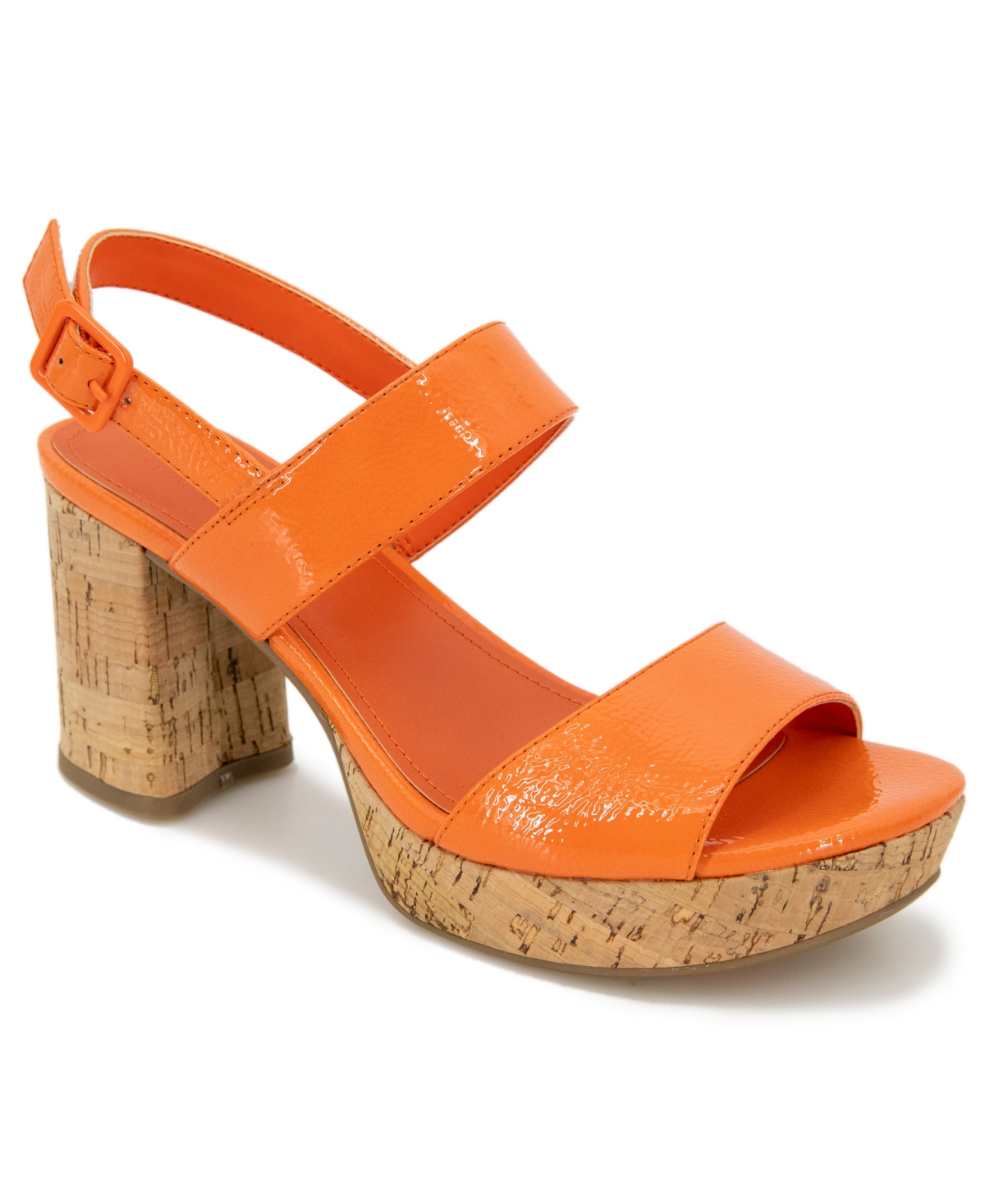 Shop Kenneth Cole Reaction Women's Reebeka Platform Sandals In Orange Patent