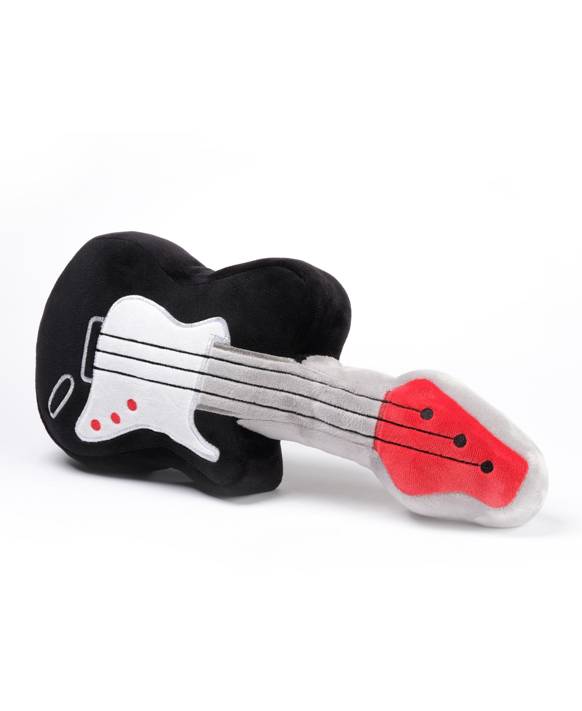 Lambs Ivy Rock Star Plush Guitar Instrument Stuffed Toy - Gray- Black