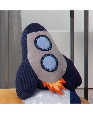 Milky Way Rocket Ship Nursery Throw Pillow Plush