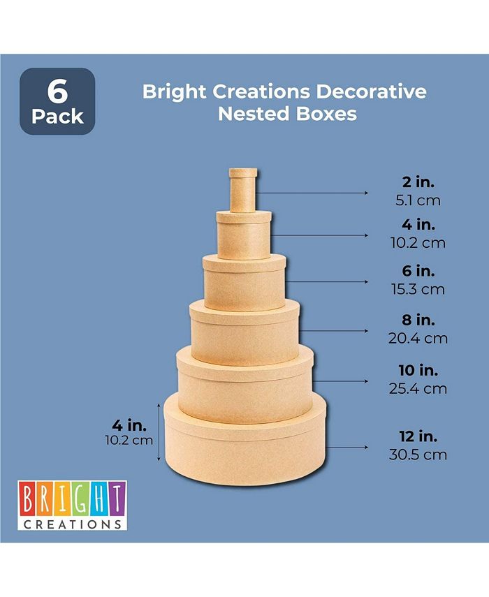 Bright Creations Round Nesting Boxes with Lids (6 Sizes, 6 Pack) Macy's