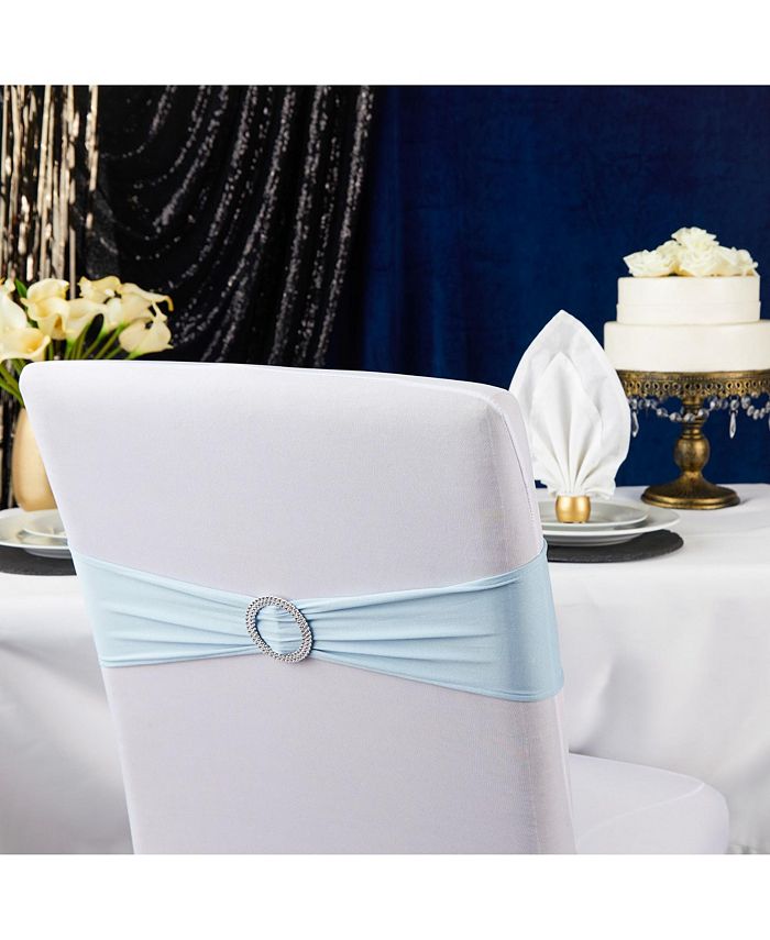 Juvale Light Blue Chair Sashes with Buckles for Wedding Reception, Baby