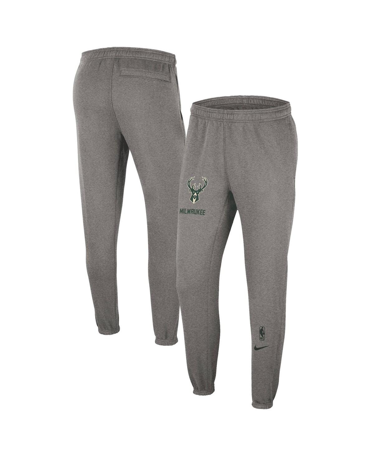 Shop Nike Men's  Heather Charcoal Milwaukee Bucks 2022/23 City Edition Courtside Brushed Fleece Sweatpants