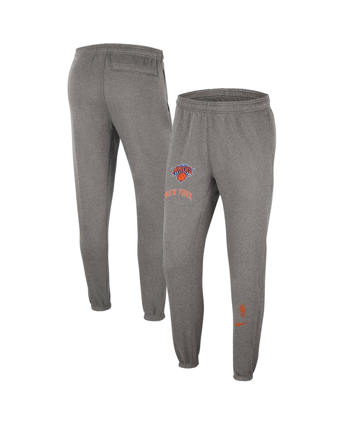 Shop Nike Men's  Heather Charcoal New York Knicks 2022/23 City Edition Courtside Brushed Fleece Sweatpants