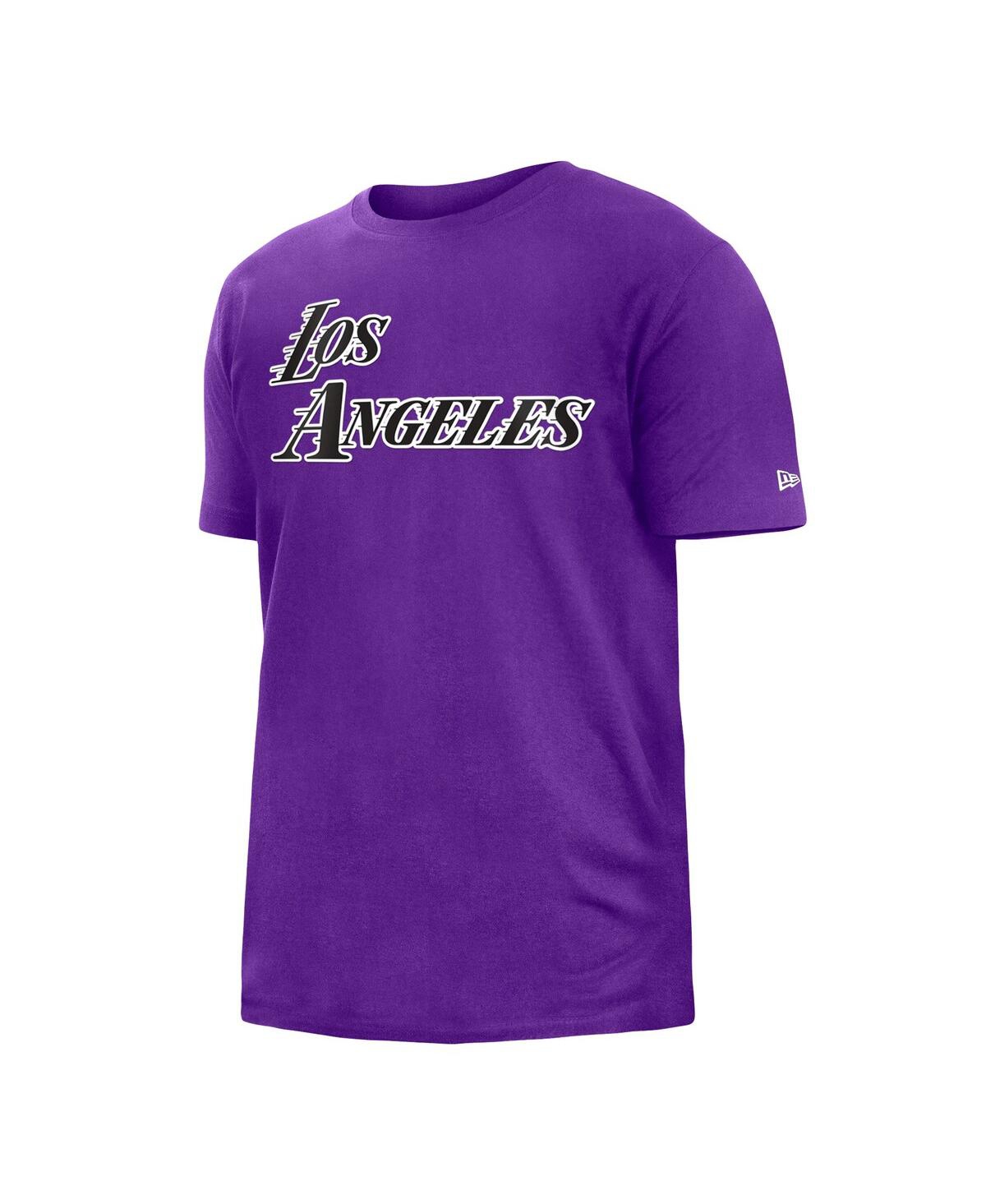 Men's New EraLos Angeles Lakers 2022/23 City Edition Brushed Jersey T-shirt - Purple