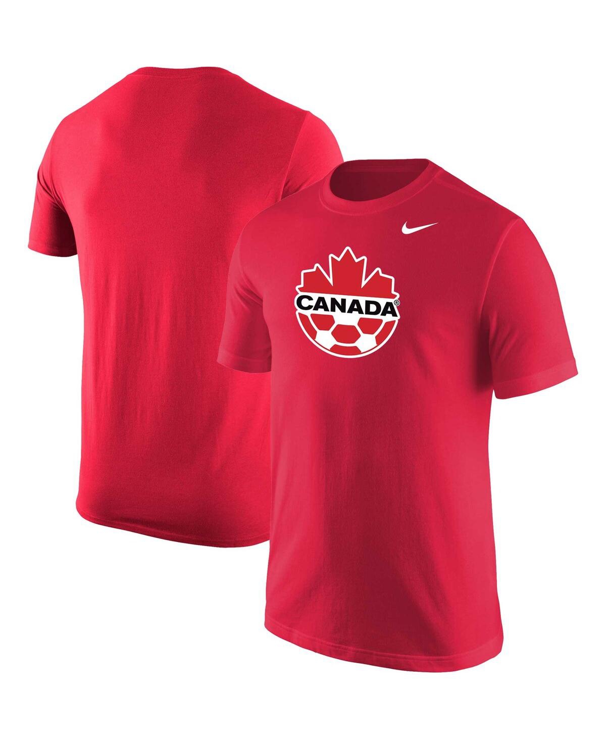 Shop Nike Men's  Red Canada Soccer Core T-shirt