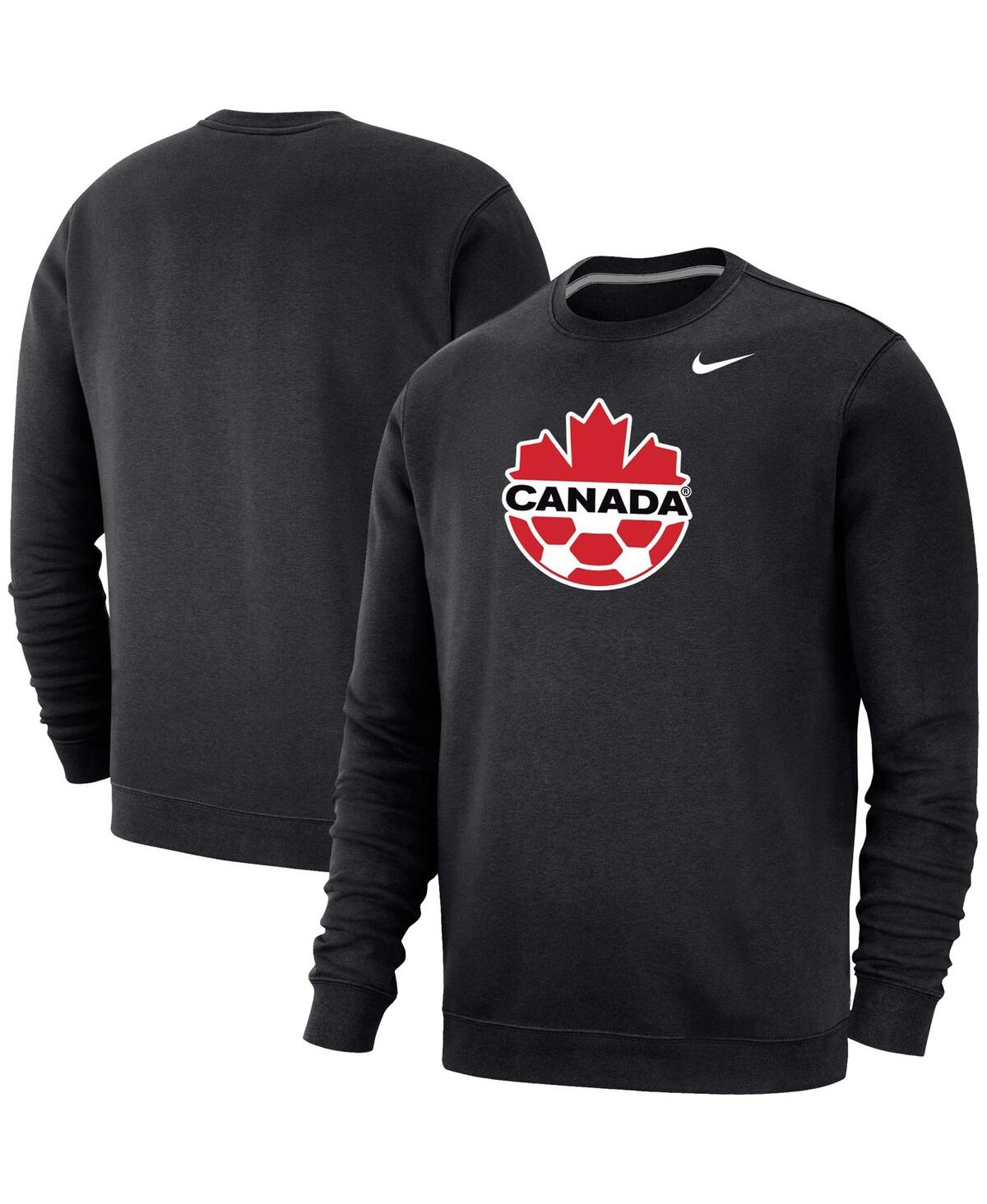Shop Nike Men's  Black Canada Soccer Fleece Pullover Sweatshirt