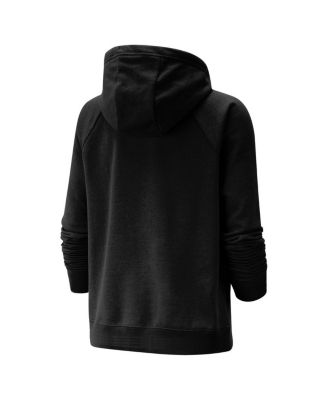 Women's Black Canada Soccer Varsity Raglan Tri-Blend Pullover Hoodie