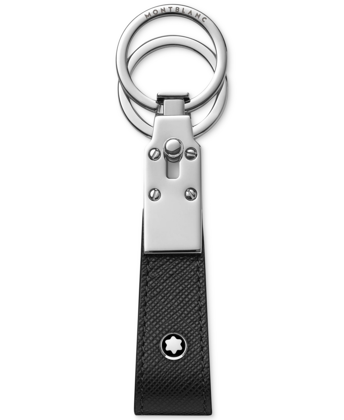 Shop Montblanc Sartorial Leather Key Fob In Black