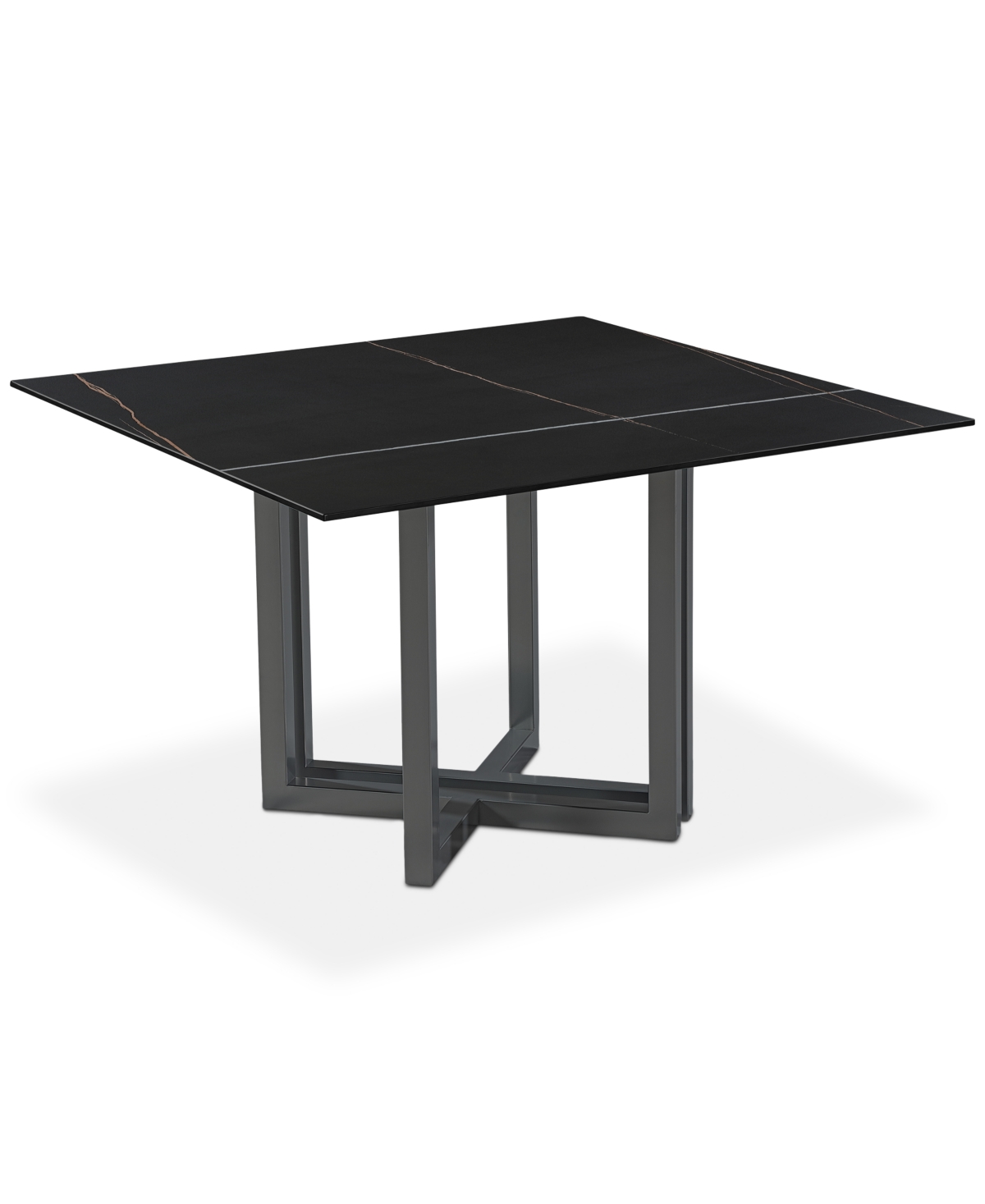Emila Square Sintered Stone Dining Table, Created for Macy's - Black Sintered Stone With Black Base