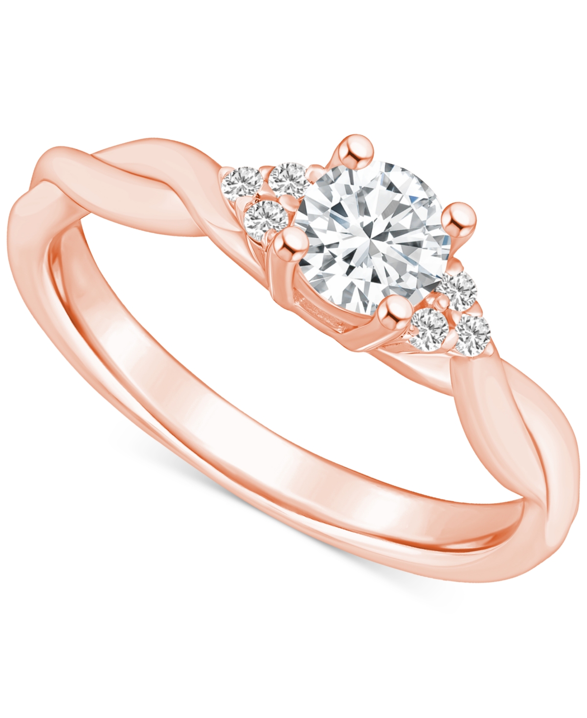 Diamond Twist Engagement Ring (1/2 ct. t.w.) in 14k White, Yellow or- Rose Gold