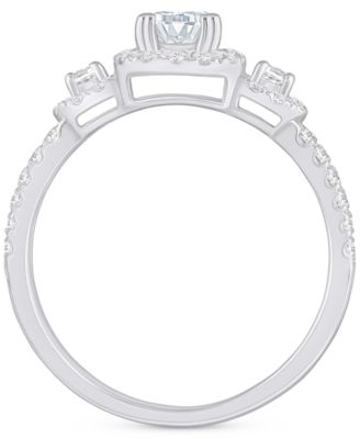 Diamond Halo Engagement Ring (1 ct. t.w.) in 14k White, Yellow or Rose Gold