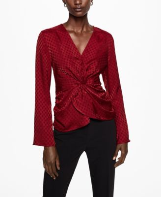 satin knot blouse