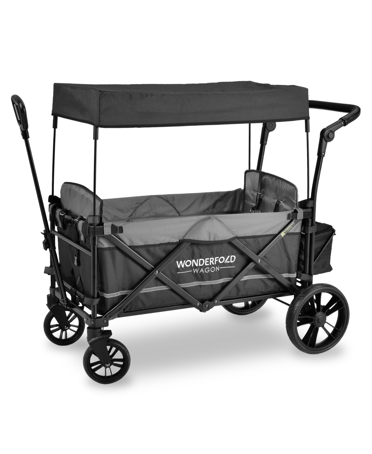 Wonderfold Wagon X2 Push And Pull Double Stroller Wagon In Stone Gray