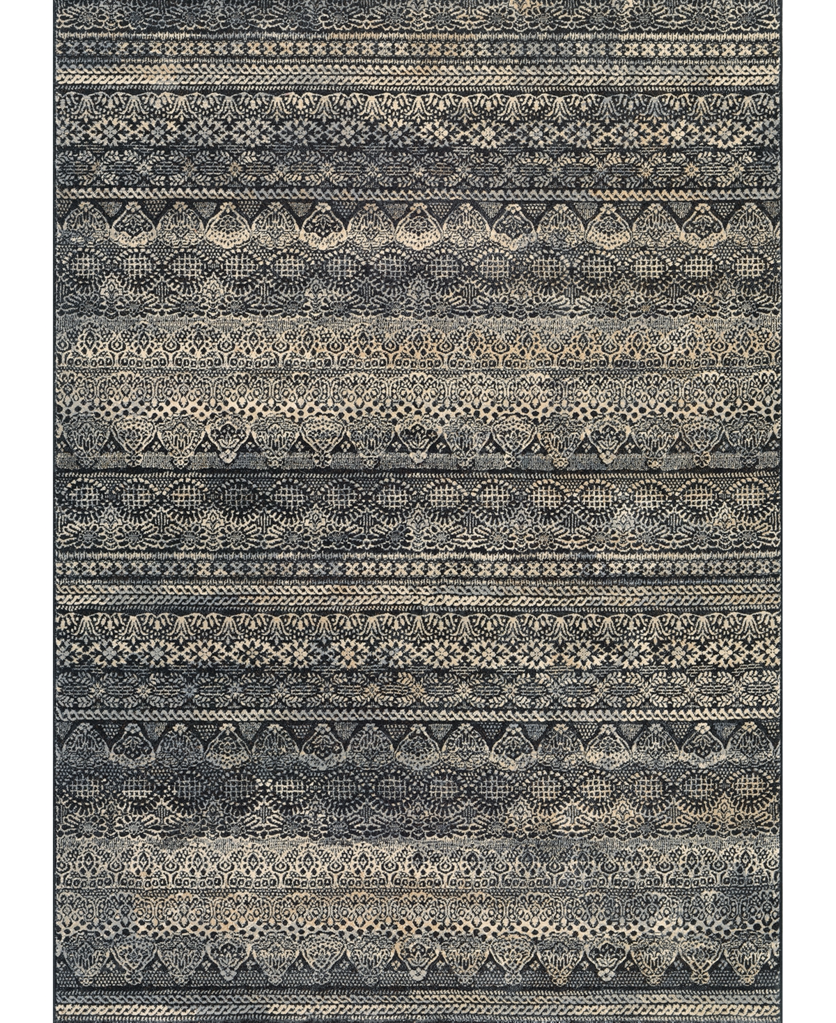 Couristan Easton Capella 6'6in x 9'6in Area Rug - Black, Gray