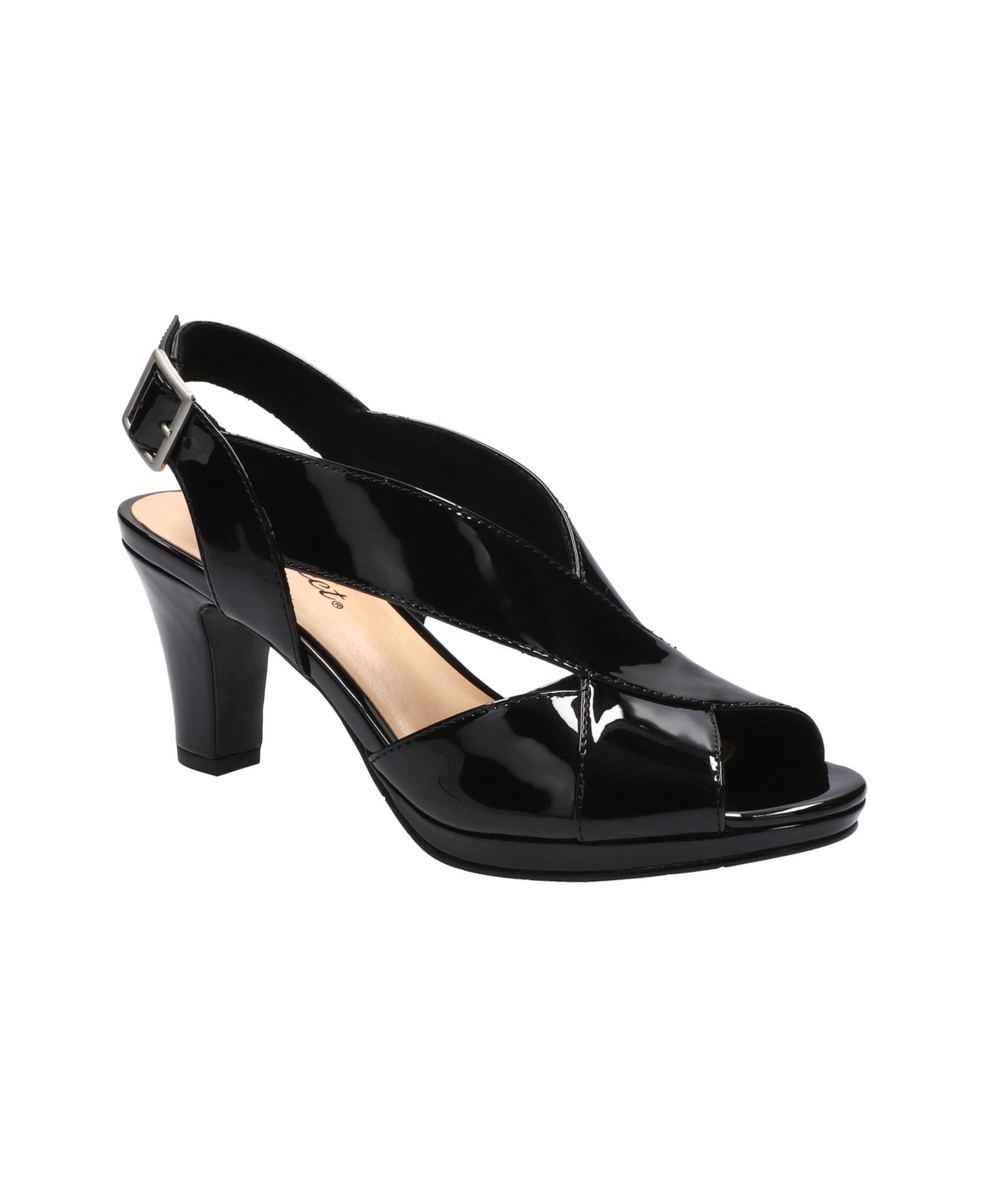 Женские сандалии Easy Street Christy Dress Sandals, цвет: Чёрный лаковый — фото 1