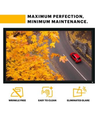 120” Projector Screen with Fixed Frame, Black Velvet & White PVC