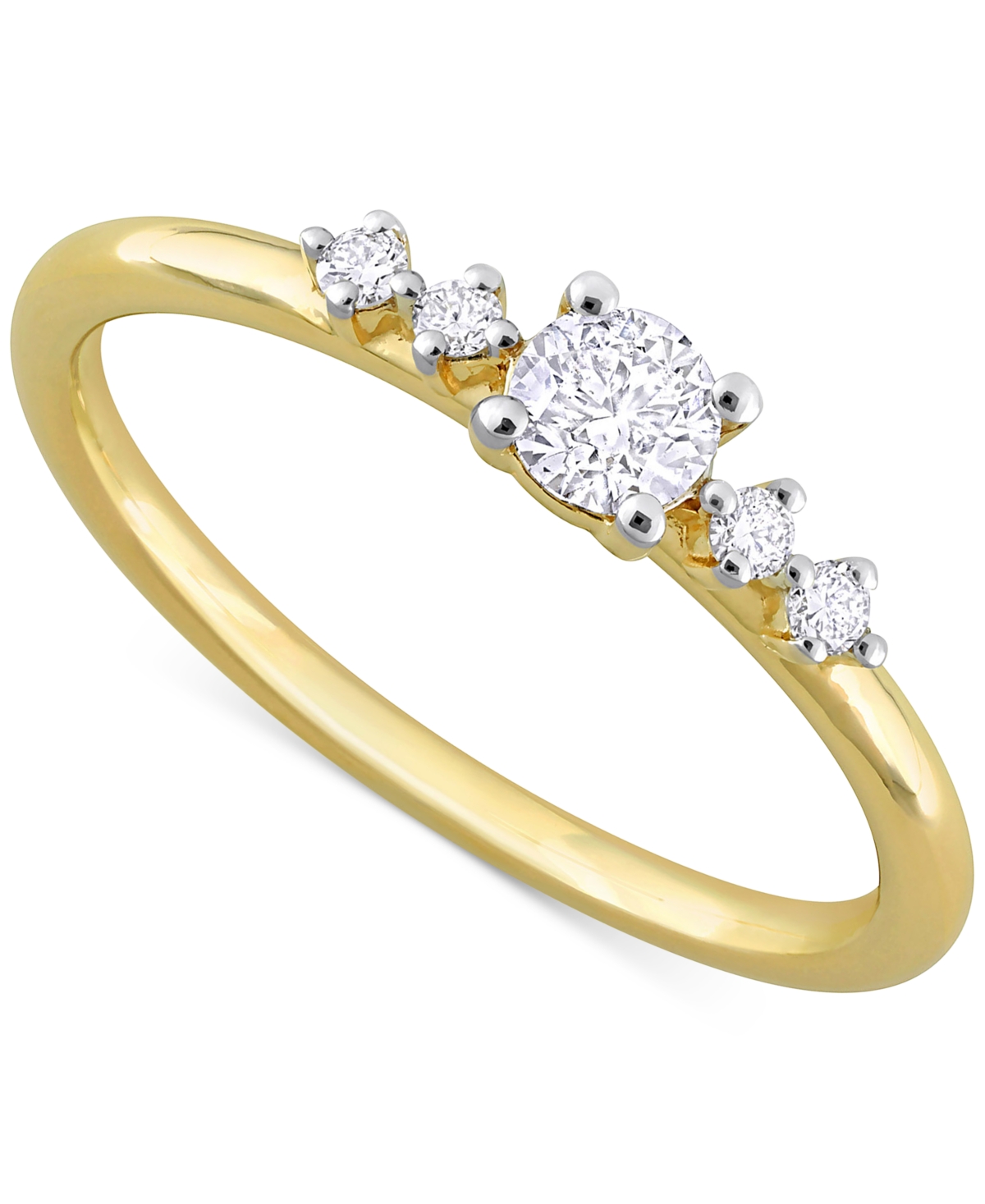 Macy's Diamond Engagement Ring (1/3 Ct. T.w.) In 14k Gold In Yellow Gold