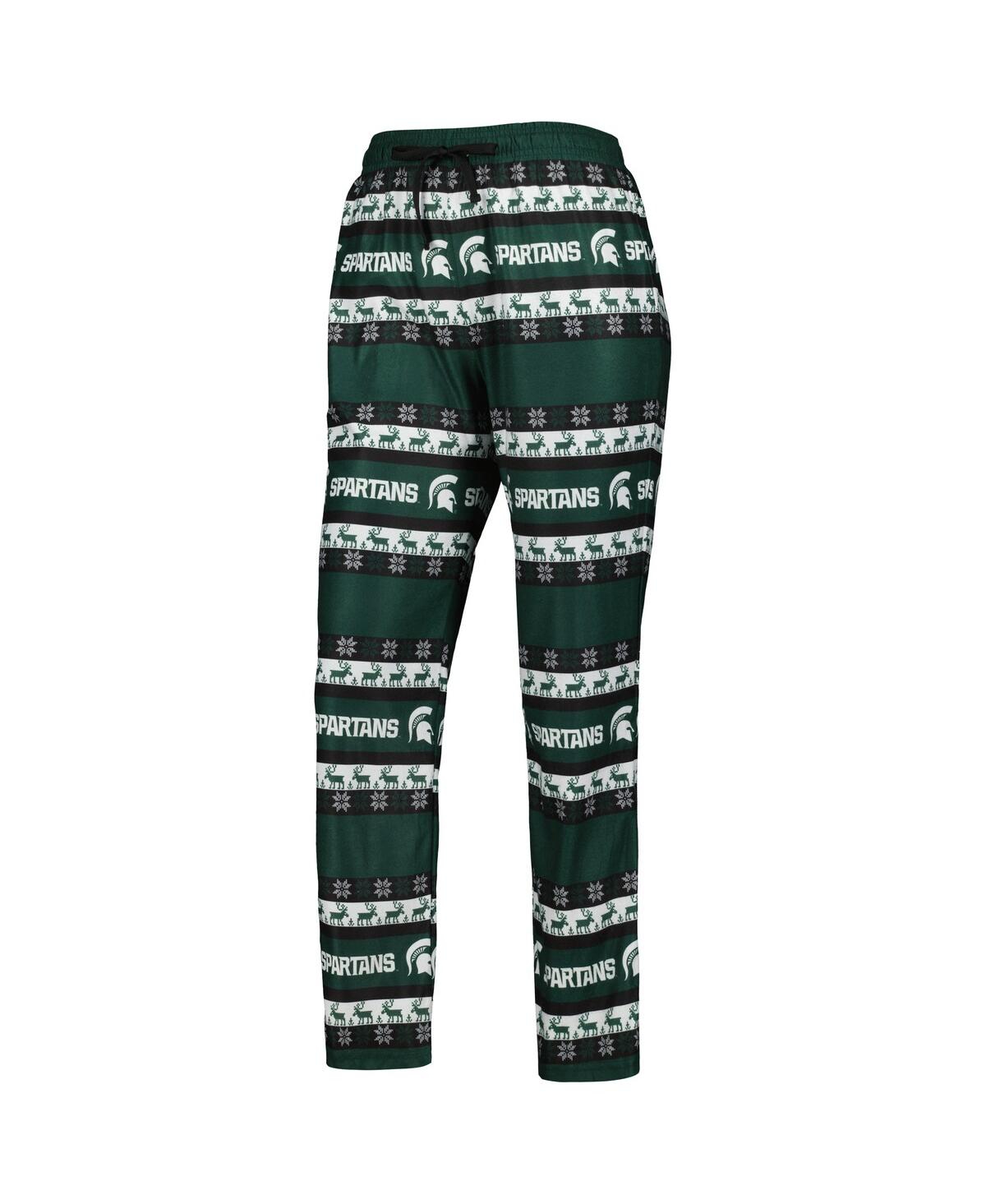 Shop Foco Women's  Green Michigan State Spartans Ugly Long Sleeve T-shirt And Pajama Pants Sleep Set