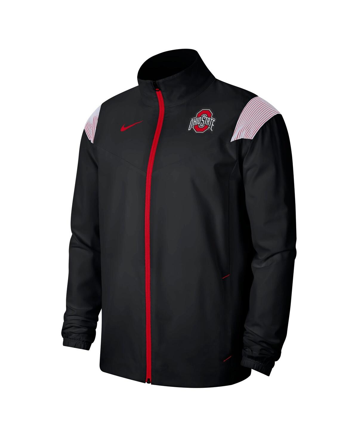 Shop Nike Men's  Black Ohio State Buckeyes Woven Full-zip Jacket