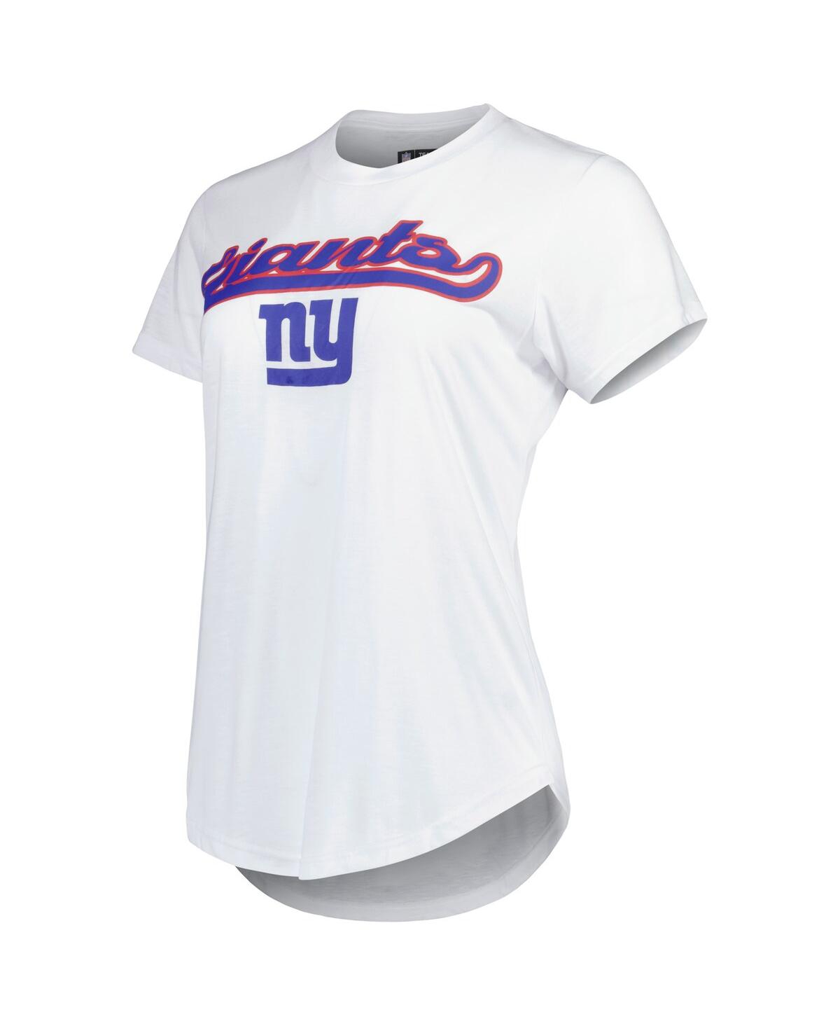Concepts Sport Women's  White, Charcoal New York Giants Sonata T-shirt And Leggings Sleep Set In White,charcoal