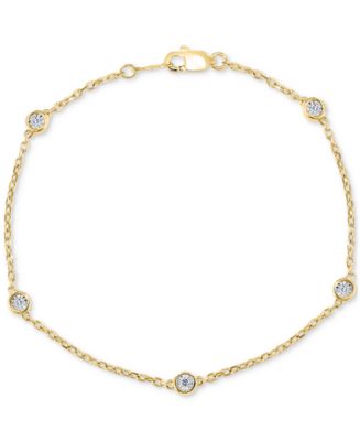 EFFY Collection EFFY® Diamond Bezel Station Link Bracelet (1/10 ct. t.w ...