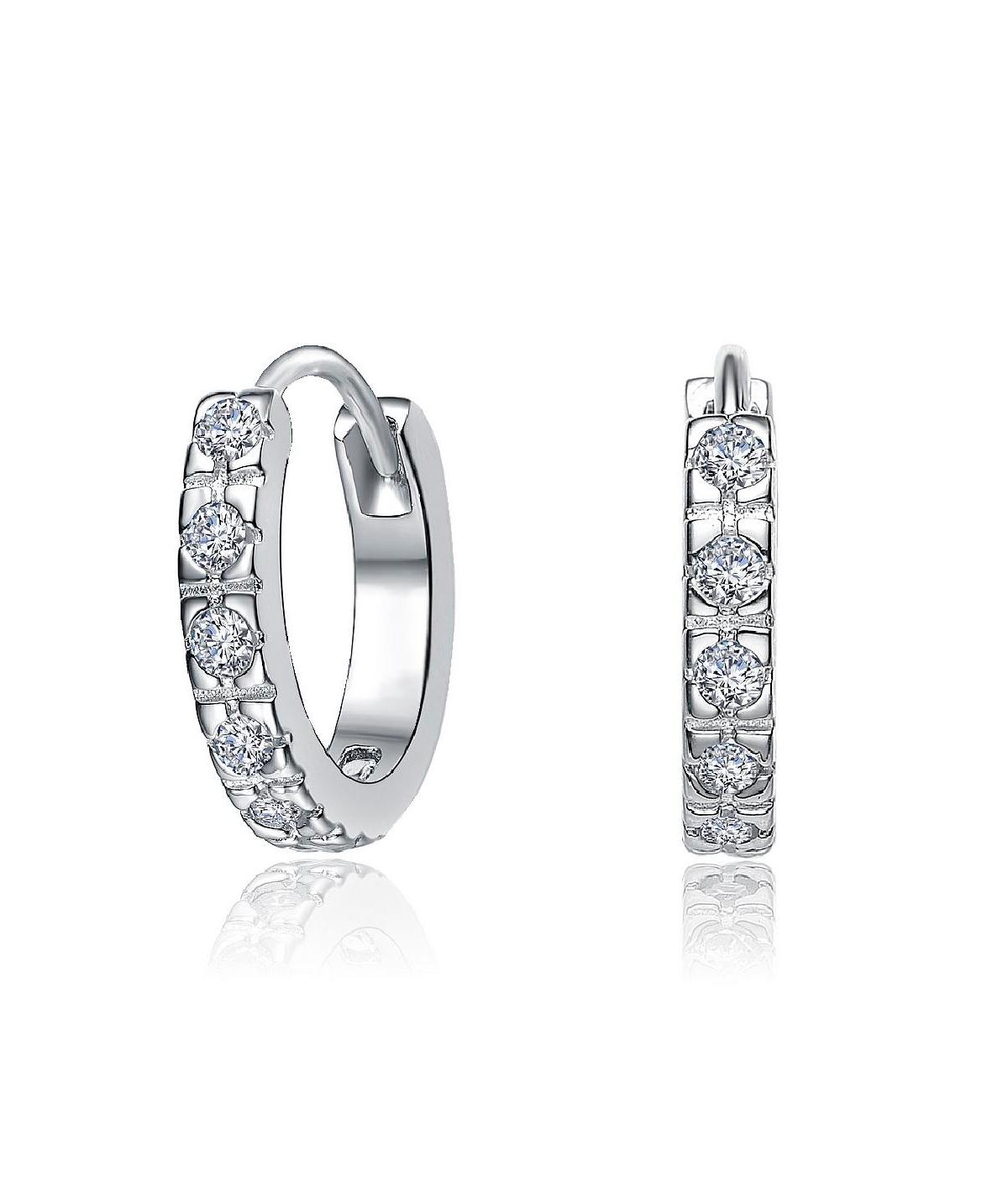 Radiant Hoop Earrings with Sparkling Cubic Zirconia - Clear