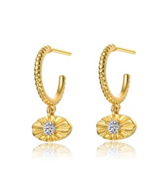 14K Gold Plated Open Hoop Earrings