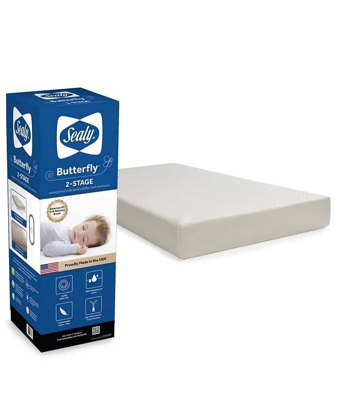 Sealy Butterfly 2 Stage Breathable Knit Crib Mattress Macy s