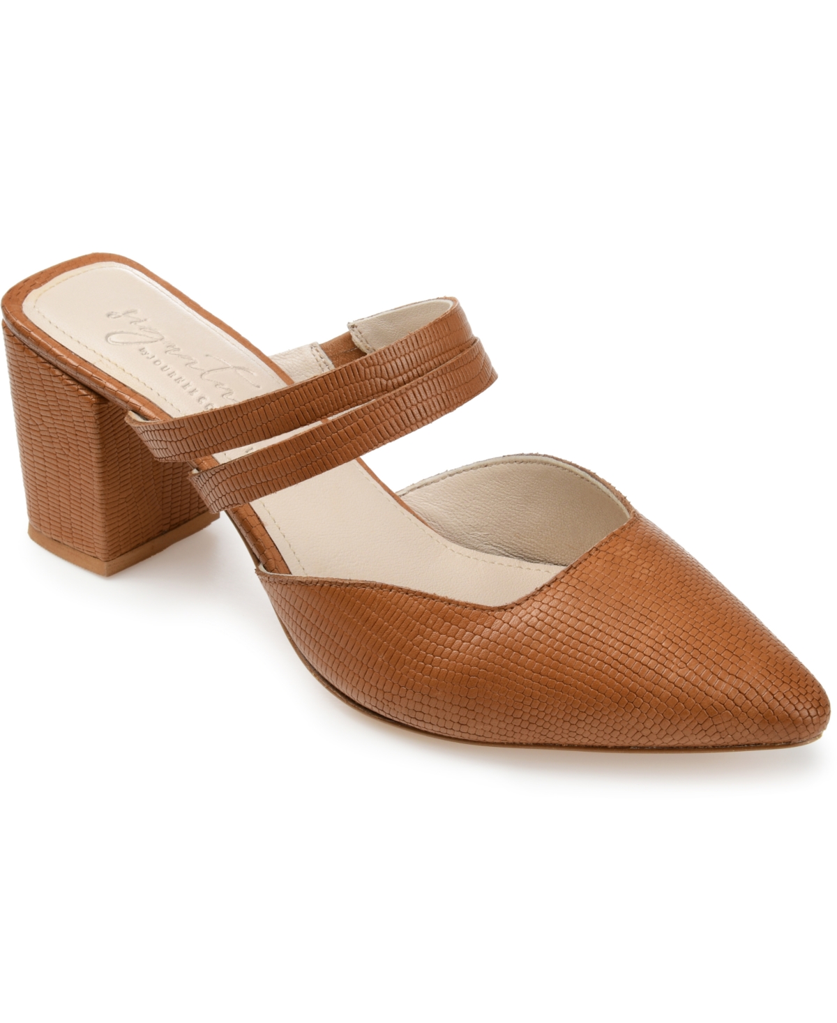Journee Signature Signature Women's Genuine Leather Tru Comfort Foam Kaitlynn Pump In Brown