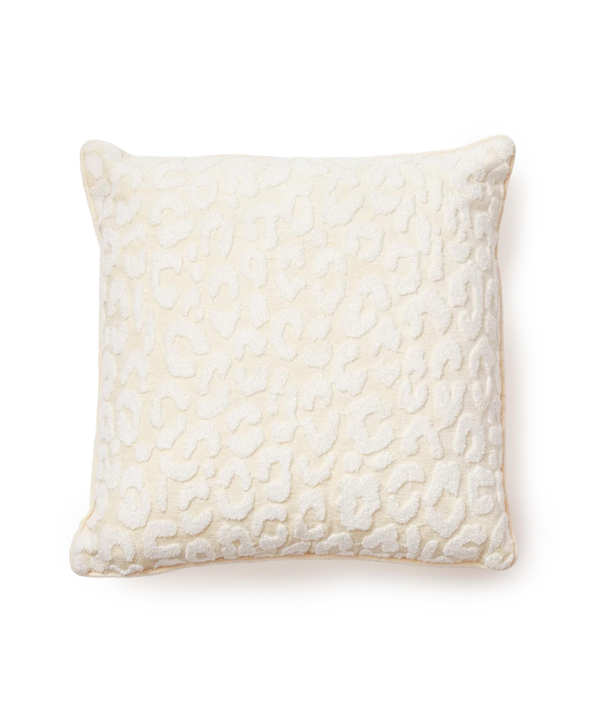 Dormify Leopard Terry Square Pillow, 20" X 20", Ultra-cute Styles To Personalize Your Room In Leopard Ivory