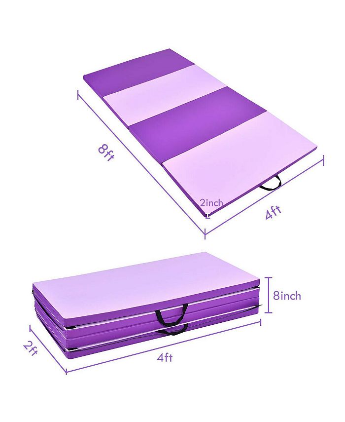 Costway 4'x8'x2'' Gymnastics Yoga Mat Thick Folding Panel Gym Macy's