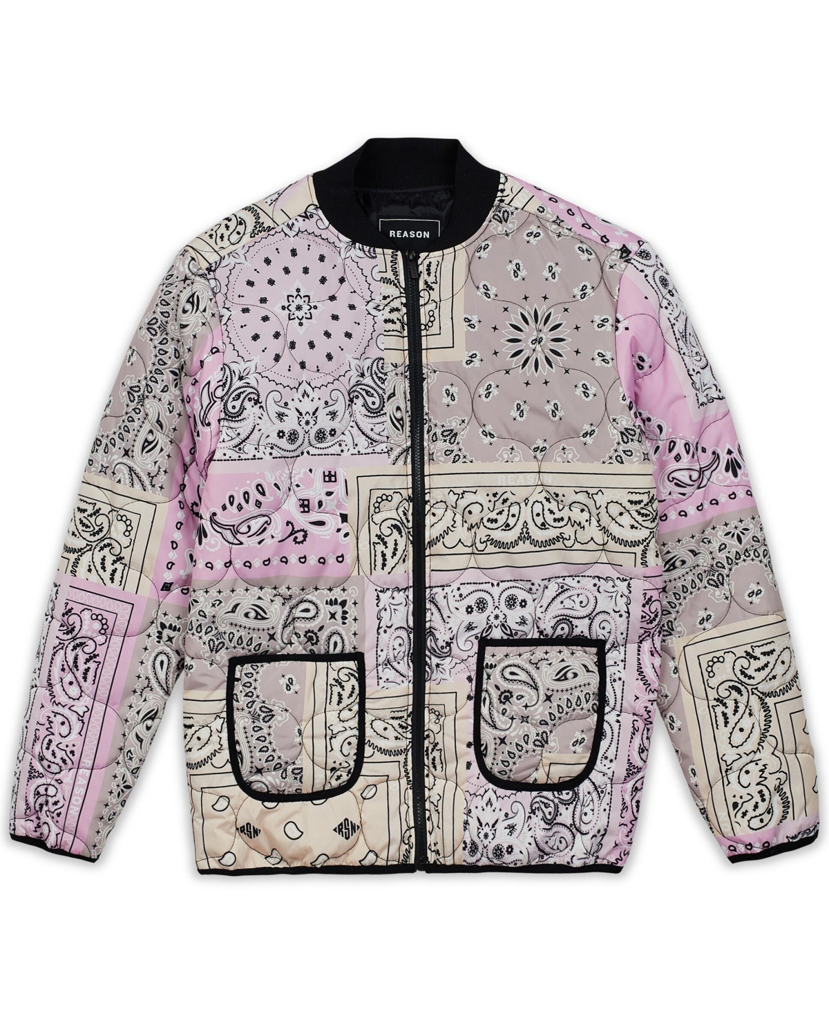 Men's Paisley Quilted Jacket - Pink