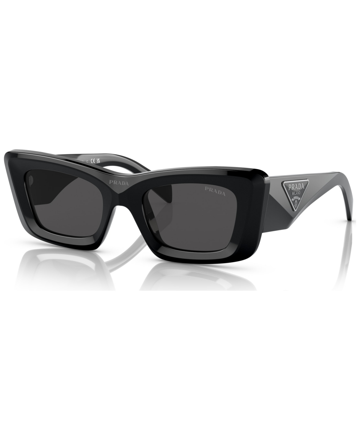 Shop Prada Women's Low Bridge Fit Sunglasses, Pr 13zsf52-x In Black