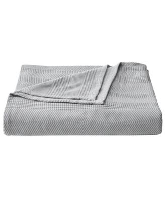 Chevron Stripe Yarn Dye Cotton Blanket, King