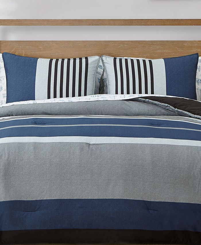 Nautica Rendon Reversible 3Piece Duvet Cover Set, King Macy's