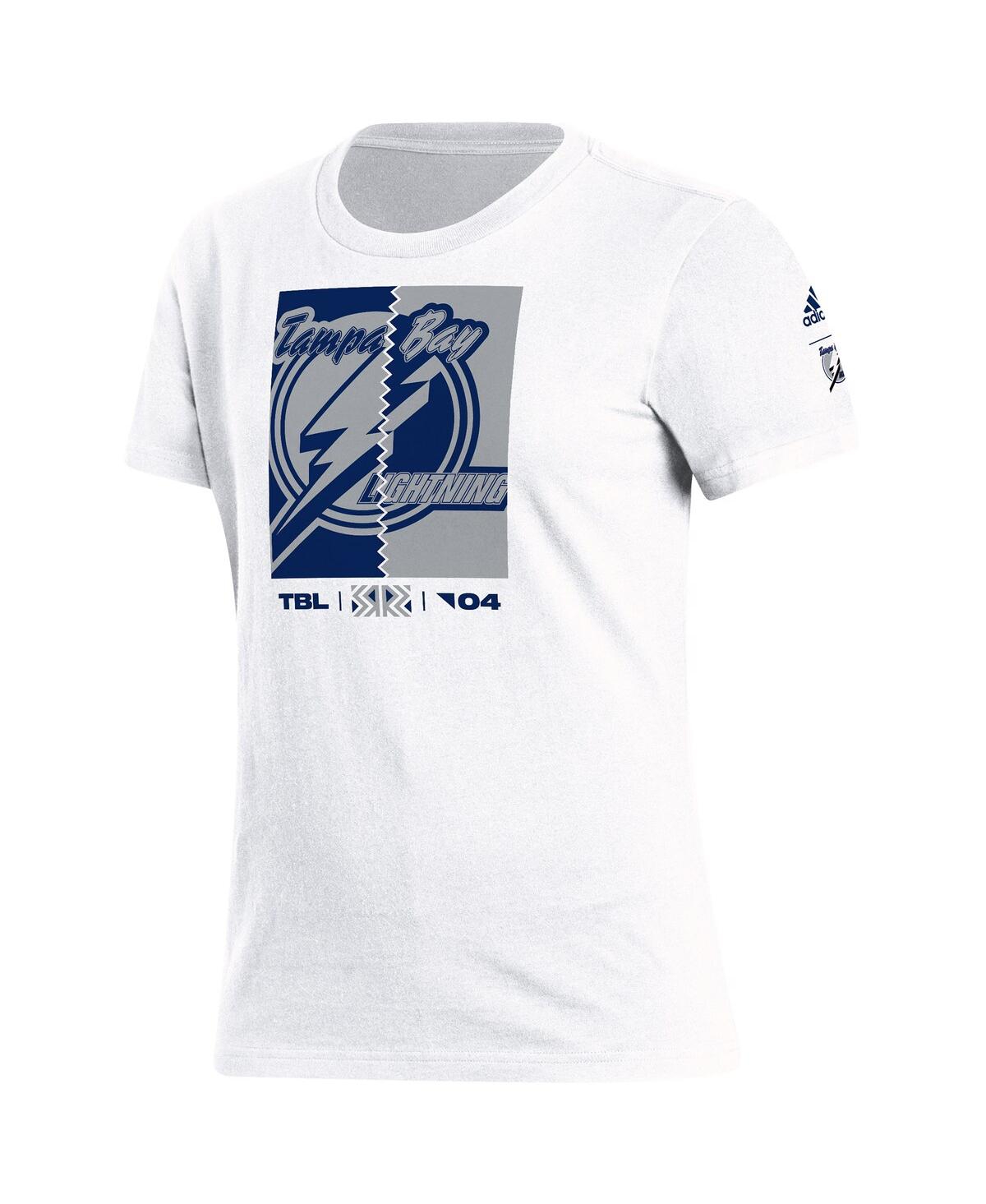 Shop Adidas Originals Women's Adidas White Tampa Bay Lightning Reverse Retro 2.0 Playmaker T-shirt