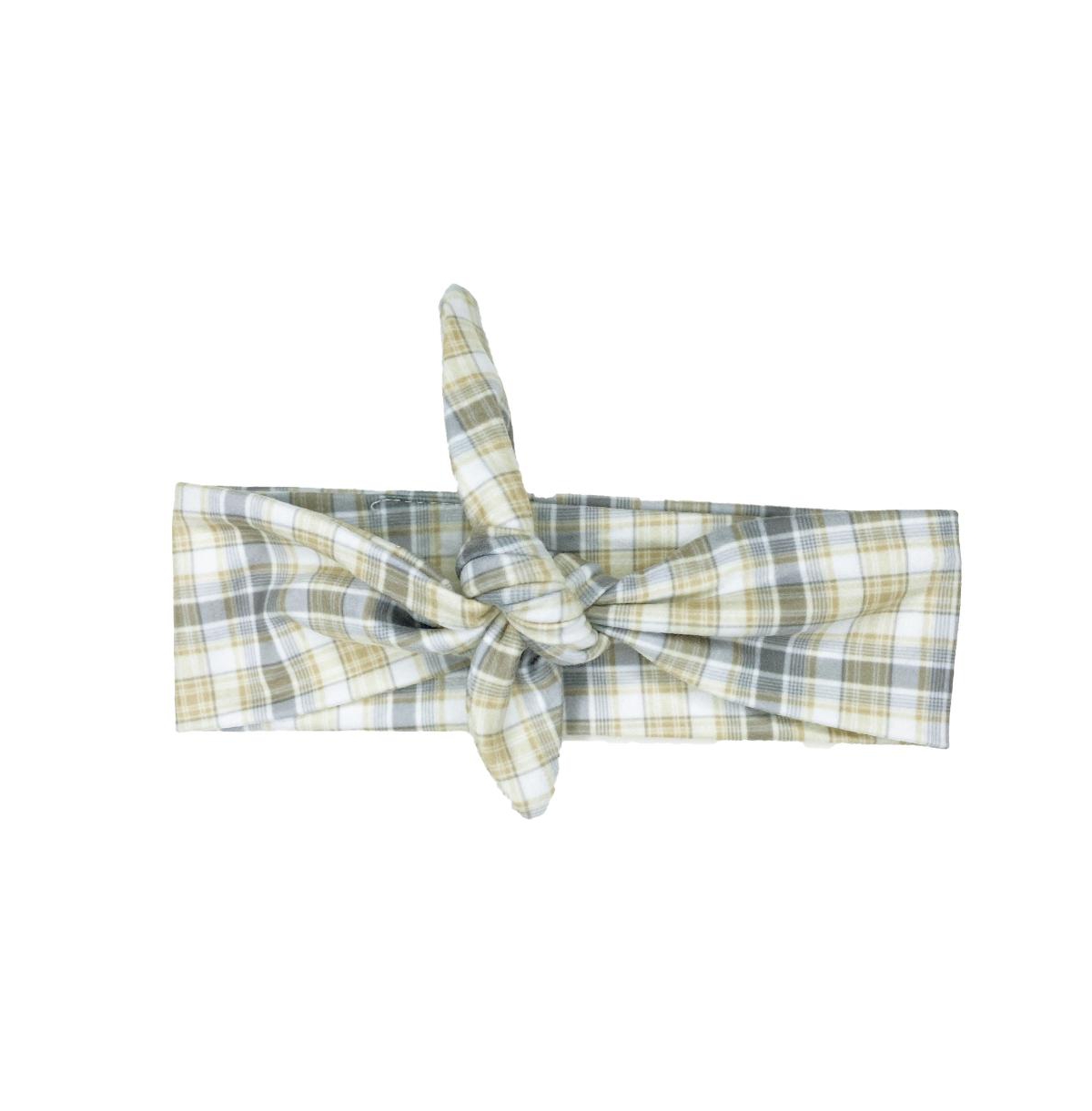 Headbands Of Hope Tan Plaid Knotted Headband Ties For Girls