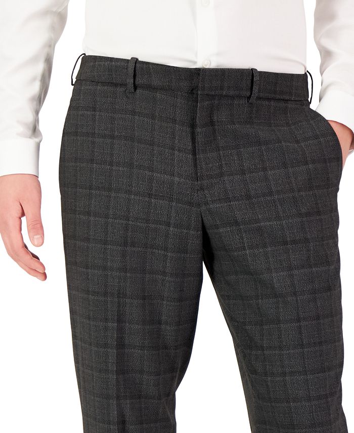 Perry Ellis Outlet Men's Slim Fit Pindot Stretch Knit Suit Pants in Dark Sapphire/blue, Size 30, Polyester/Nylon/Elastane