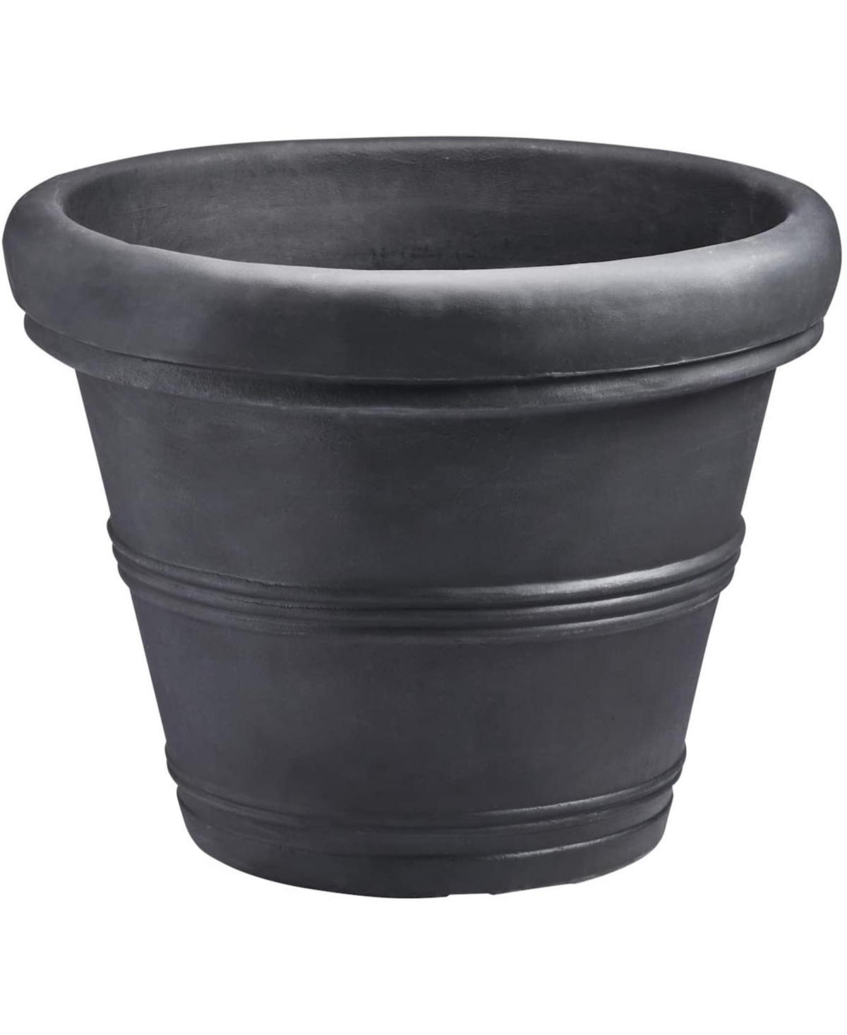 Brunello Classic Rolled-Rim Plant Pot, Black, 27in - Multi