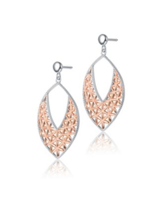Classy Sterling Silver Two-Tone Dangling Earrings