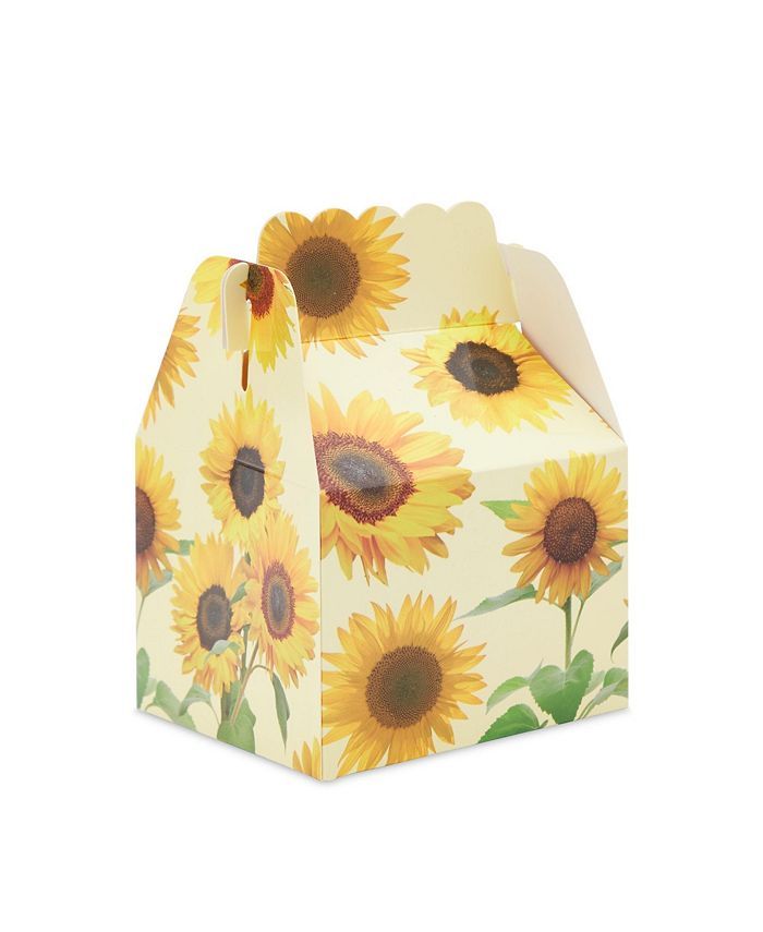 Sparkle and Bash 36 Pack Sunflower Party Favor Treat Box for Birthday