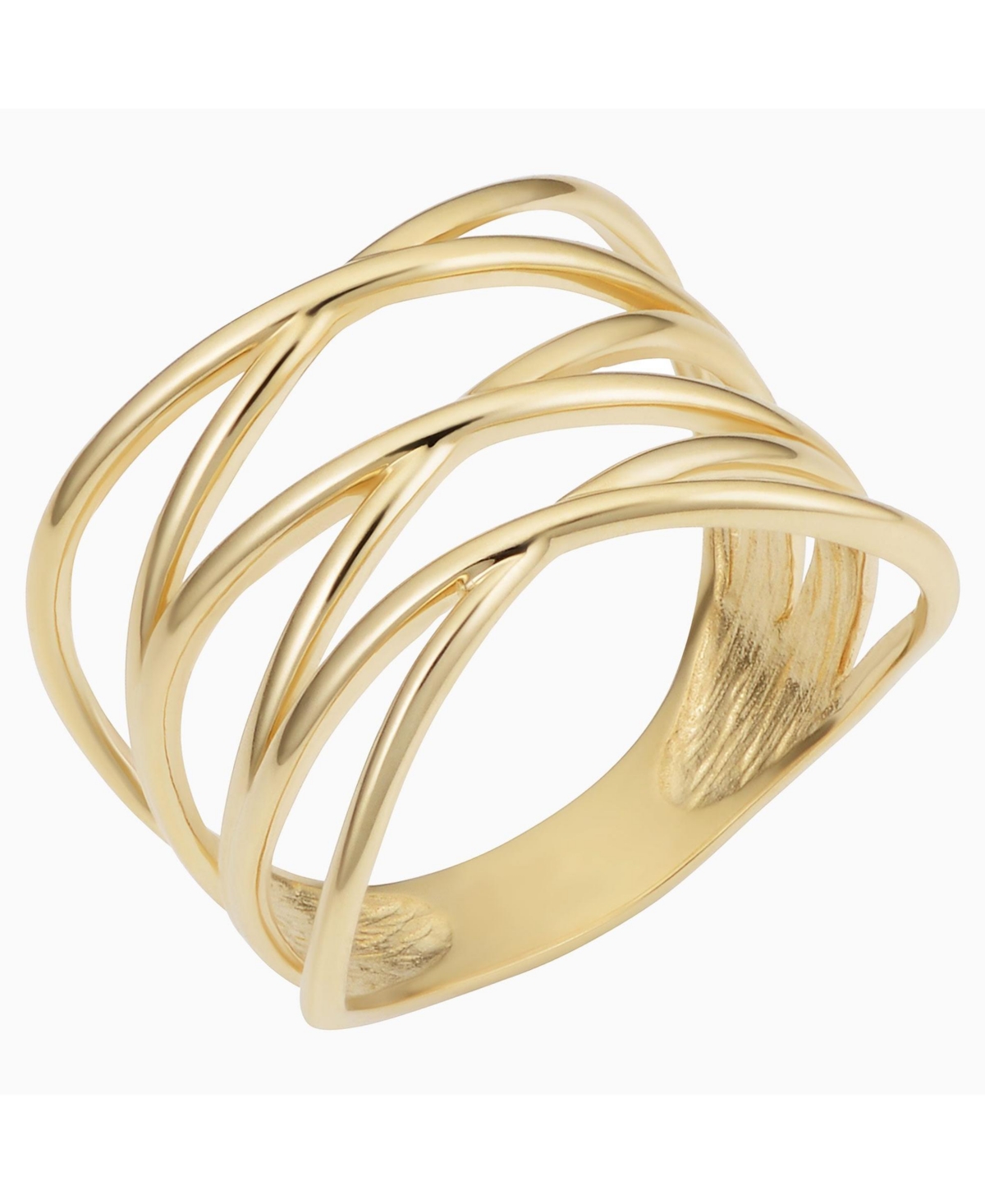 Oradina 14k Yellow Solid Gold West Side Highway Ring In Yellow Gold