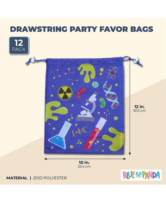 Science Party Drawstring Bags – 12 Pack With Fun Quotes – Durable Backpacks For Favors, STEM Events & Camps - View #7