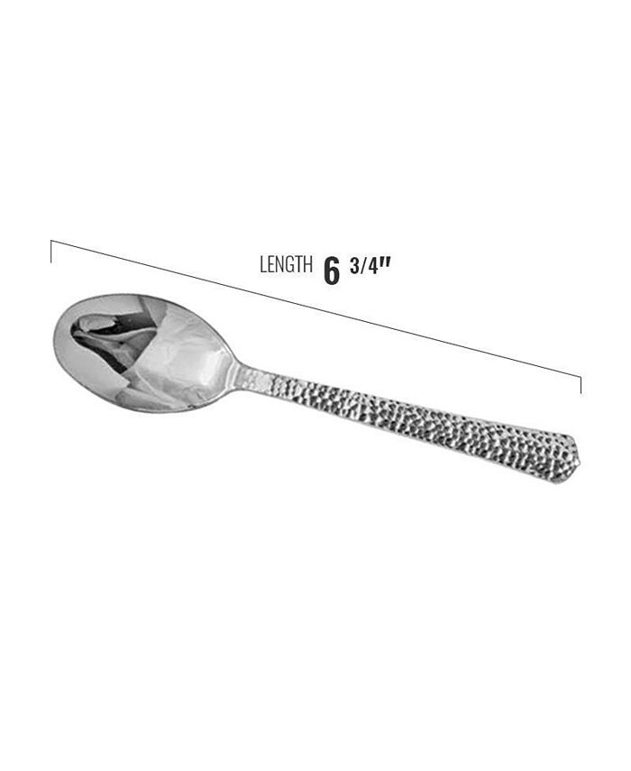 Smarty Had A Party Shiny Metallic Silver Hammered Plastic Spoons (1000