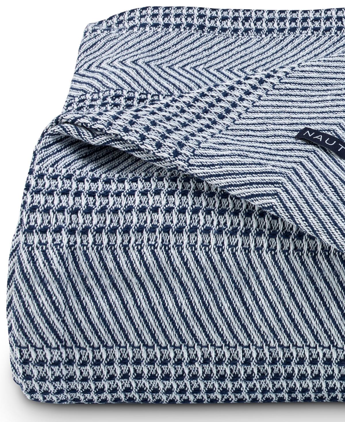 Nautica Chevron Stripe Yarn Dye Cotton Blanket