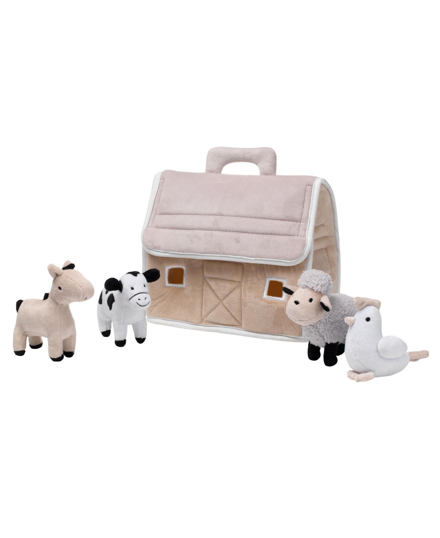 Детские мягкие игрушки Lambs & Ivy Farm Animals Plush Barn, 5-Piece Set, цвет: Серо-коричневый — фото 2
